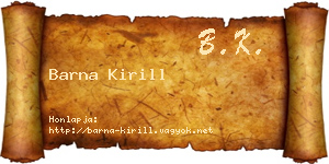Barna Kirill névjegykártya